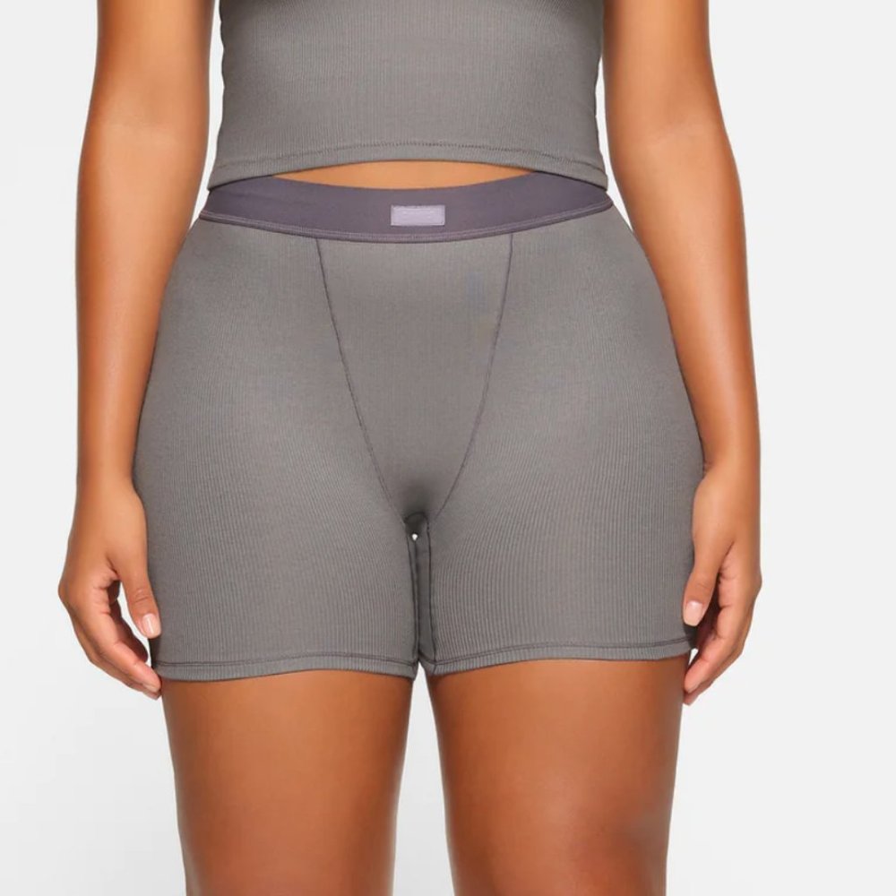 SKIMS Cotton Rib Boxer in Pacific size M